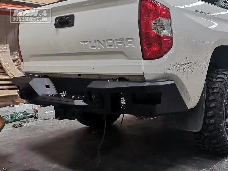 Purple Horn Rolled Steel Rear Bumper For Tundra 2007-2020 Black Back Bumper Guard